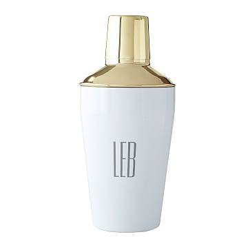 Classic Cocktail Shaker, Powder Coated White-Gold | Mark and Graham