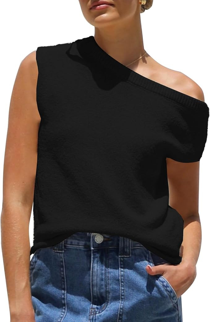 HOTIAN Womens Summer Sweater Off The Shoulder Vacation Knit Tops Casual Y2K Lightweight Pullover ... | Amazon (US)
