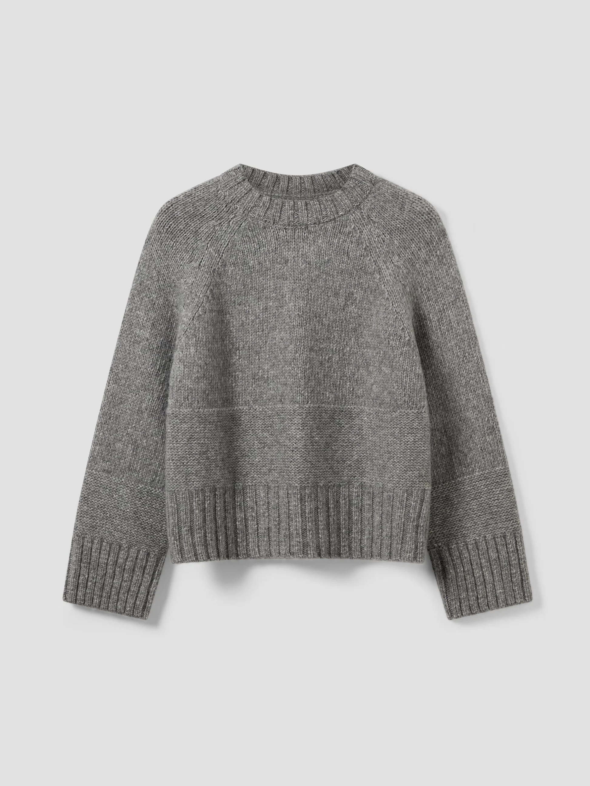 Grey Crew Neck Wool Jumper | Piglet