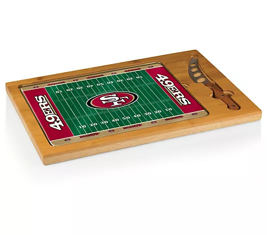 NFL Icon Glass Top Cutting Board & Knife Set - QVC.com | QVC