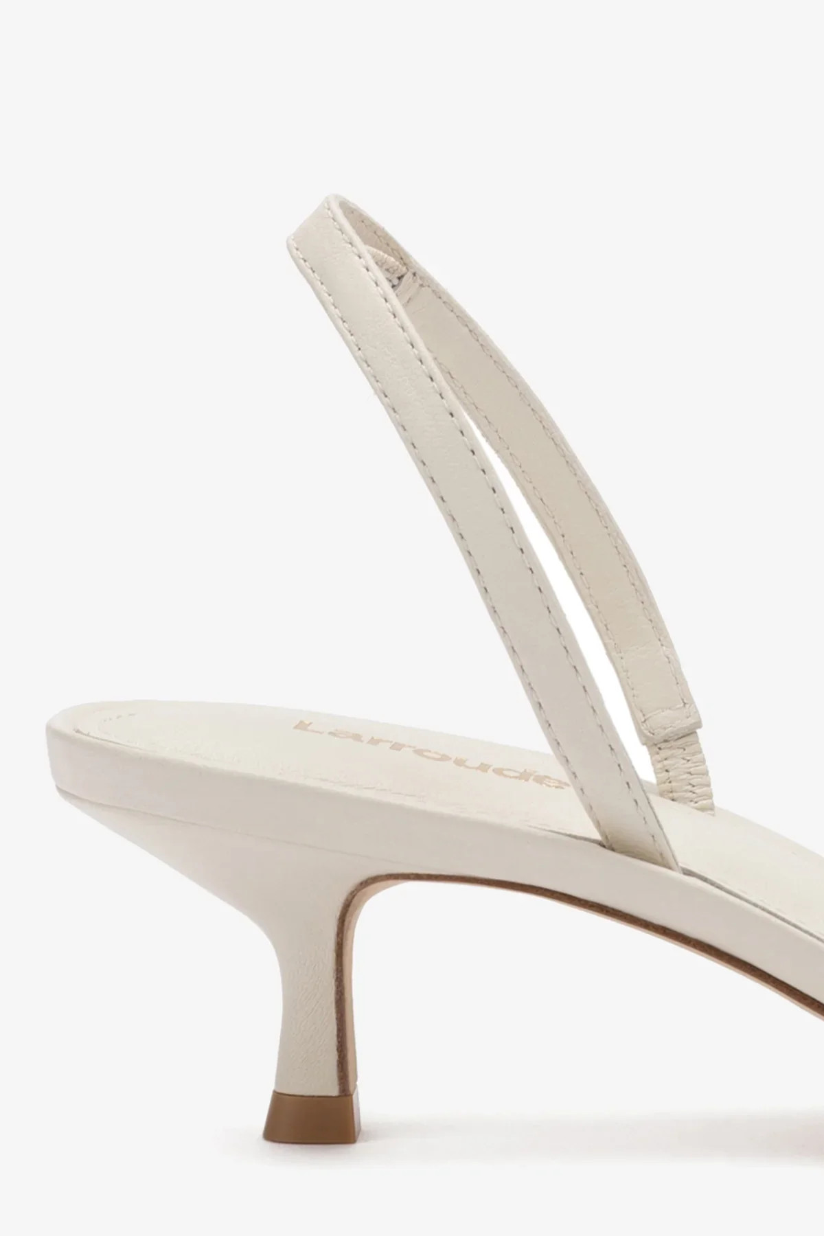 Mini Annie Sandal In Ivory Leather | Larroude