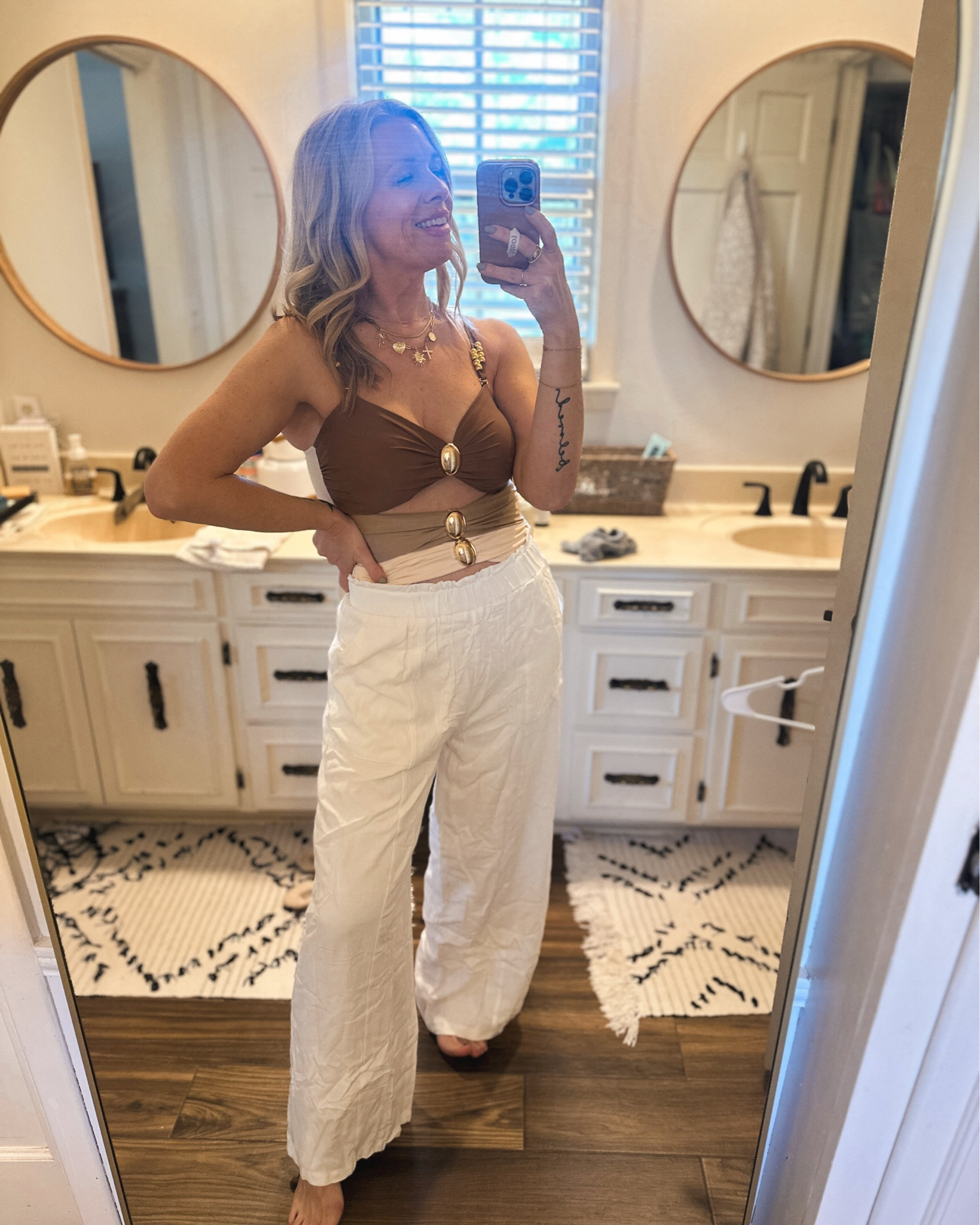 THIS SWIMSUIT 🔥 grabbed the pants and coverup too! Love it all! 