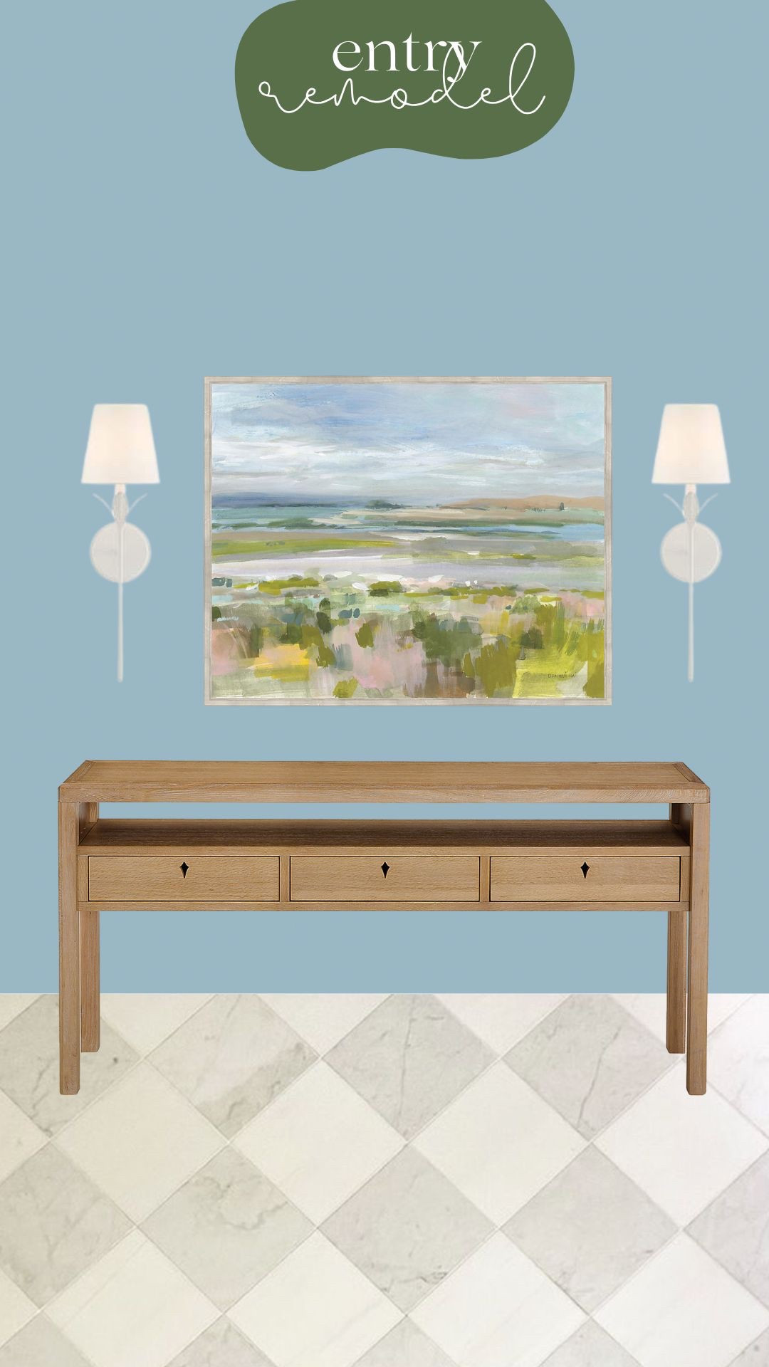 Our entryway design plans are coming together, and I’m so excited about this mix 🤍 The foundation will be Edward Martin tile for that elevated, timeless look, paired with classic Ballard Designs furniture for a welcoming feel. To finish it off, the Crystorama Broche 21" Matte White Wall Sconce will bring just the right amount of statement lighting ✨ This little corner sets the tone for the whole home, and I can’t wait to see it come to life as part of our house fire remodel and home renovation journey.

#LTKFamily #LTKFindsUnder100 #LTKHome