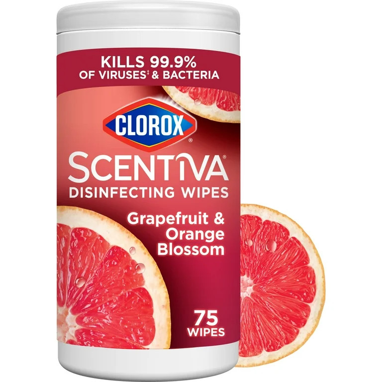 Clorox Scentiva Bleach-Free Cleaning Wipes, Grapefruit & Orange Blossom, 75 Count | Walmart (US)