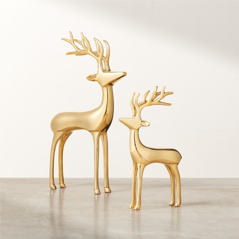 Brass Holiday Reindeer Decoration | CB2 | CB2