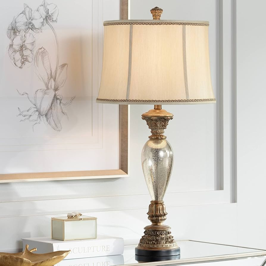 Barnes and Ivy Alsace 32 1/2" Tall Large Traditional End Table Lamp Gold Silver Mercury Glass Sin... | Amazon (US)