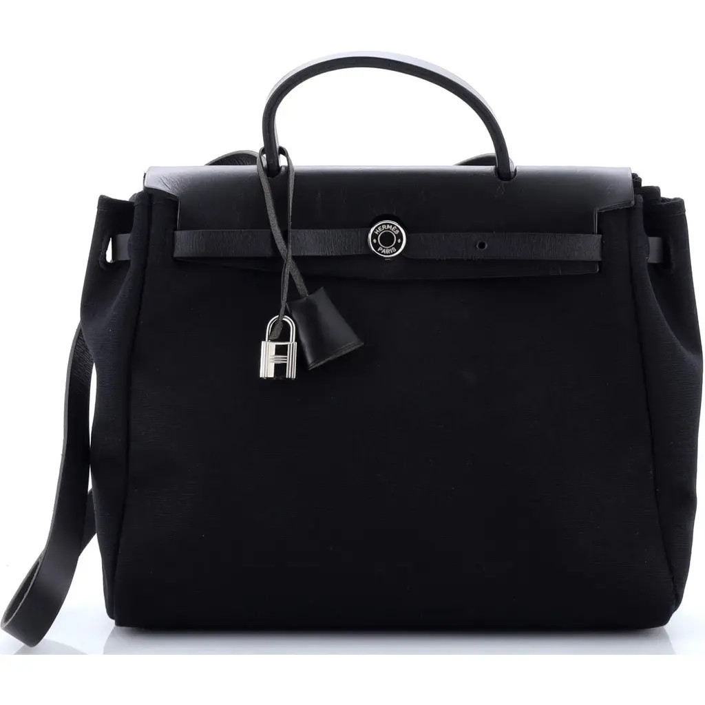 Pre-Owned Hermes Herbag Toile and Leather PM in Noir at Nordstrom, Size Small | Nordstrom