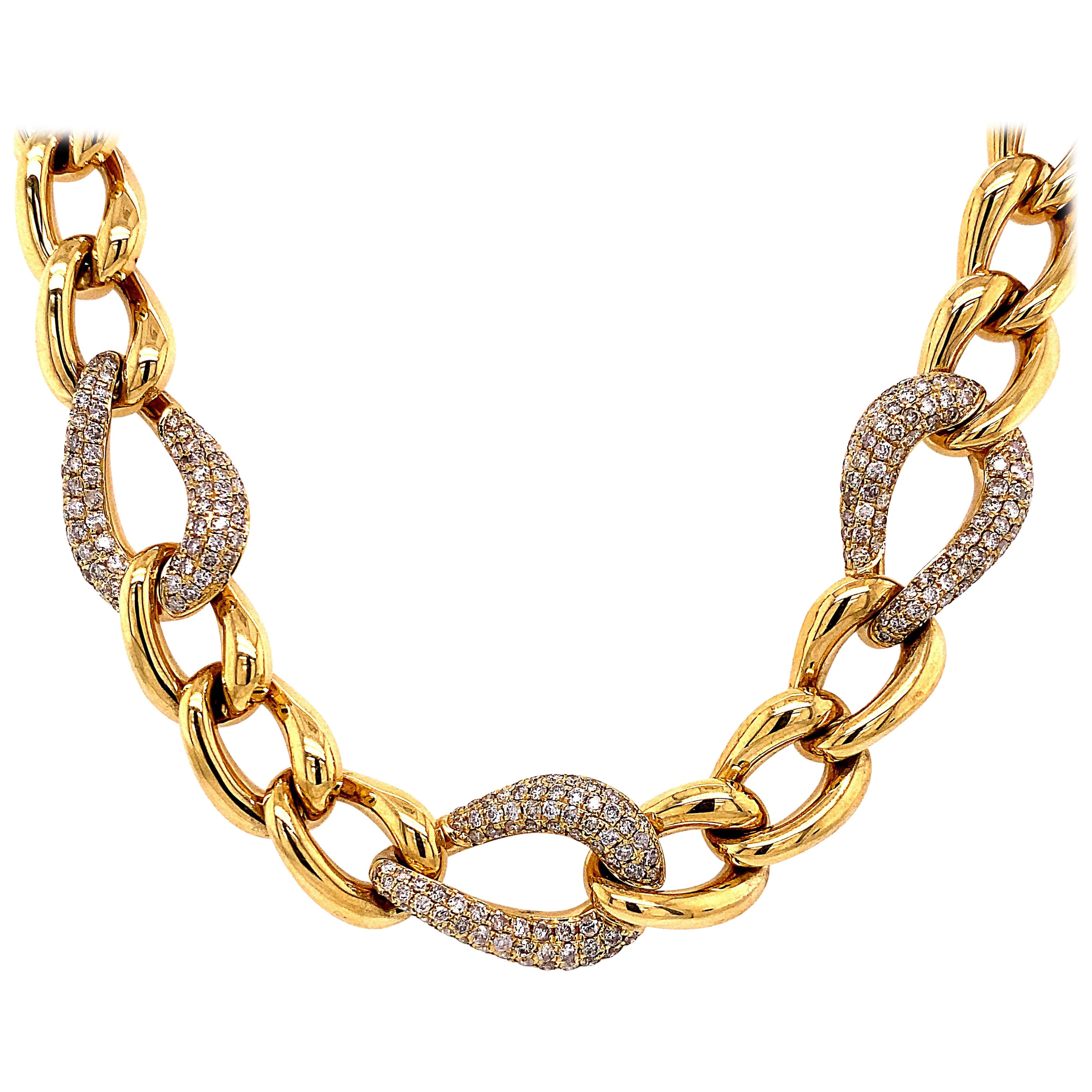 Alexander Beverly Hills 8.21ct Diamond Cuban Link Necklace 18k Yellow Gold | 1stDibs