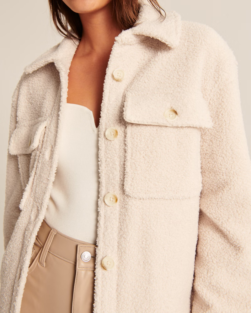 Women's Sherpa Shirt Jacket | Women's | Abercrombie.com | Abercrombie & Fitch (US)
