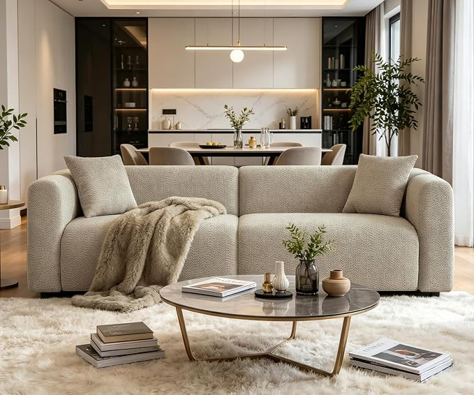 95" W Oversized Sofa for Living Room, Cloud Sofa Couch, Taupe | Amazon (US)