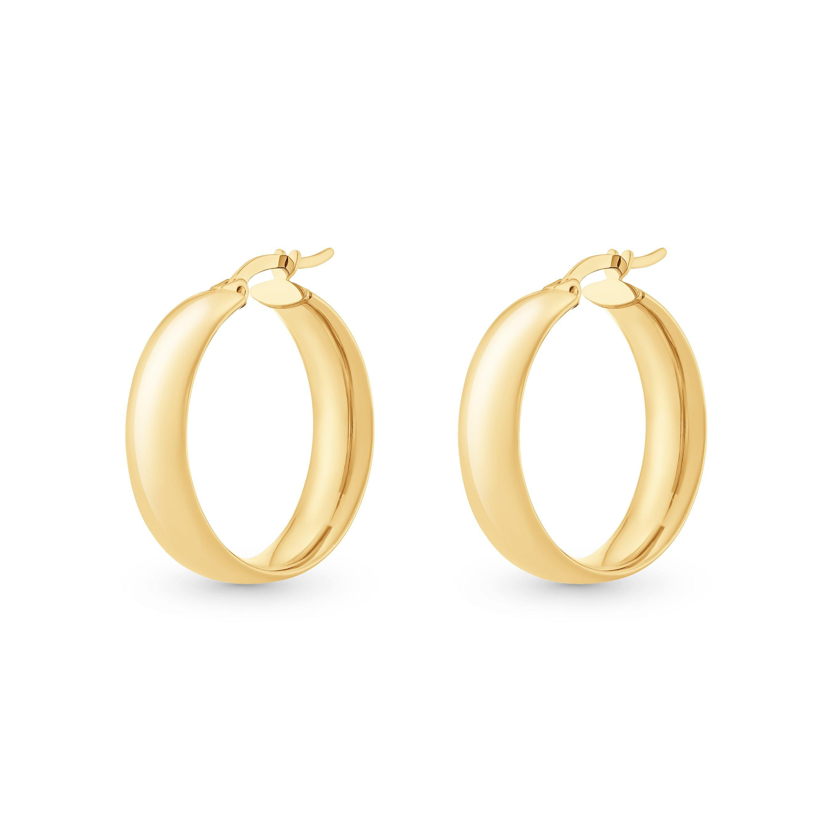Beaverbrooks Sterling Silver 9ct Yellow Gold Bonded Hoop Earrings | 0155842 | Beaverbrooks | Beaverbrooks