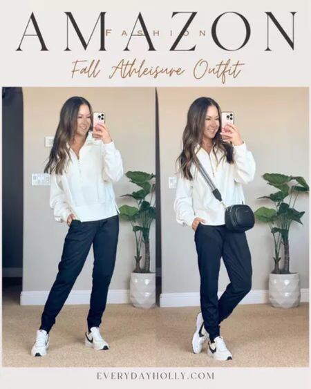 This gorgeous & elevated ribbed quarter zip pullover small | joggers xs | no show underwear | no show socks | ribbed long line Bra | crossbody bag | fall outfit | over 40 petite style | fall fashion trends

#LTKfitness #LTKSeasonal #LTKstyletip