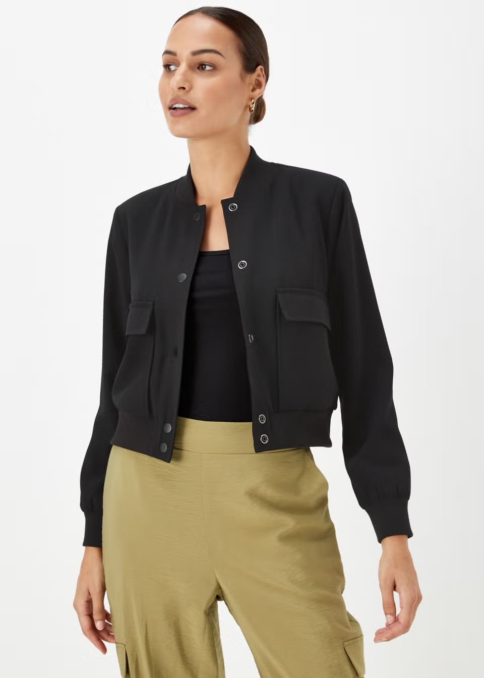 Et Vous Black Bomber Jacket - Size 12 | Matalan (UK)