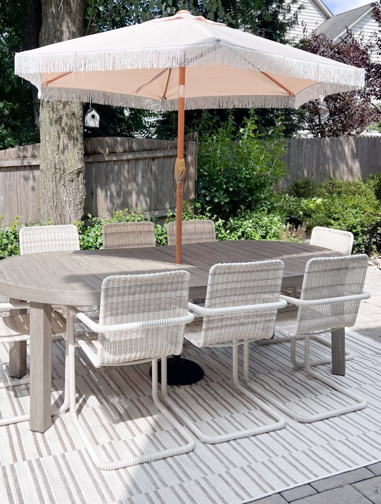 Our new outdoor rug from Loloi Rugs is such a dream! I love a good stripe and this rug is absolutely perfect (and pairs so nicely with our outdoor dining chairs, which are also on sale!) Linking it all!!  

#LTKHome #LTKSaleAlert #LTKSeasonal