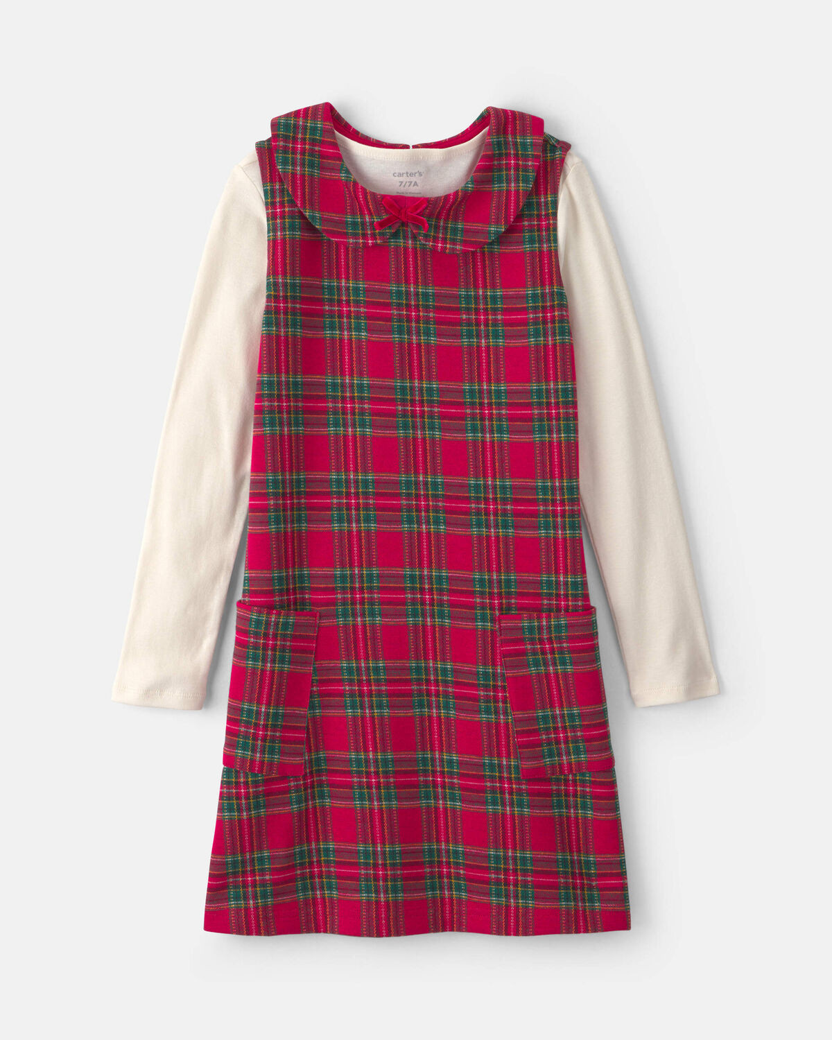 Girls 2-Piece Plaid Dress Set - Red/Cream | Carter's Inc