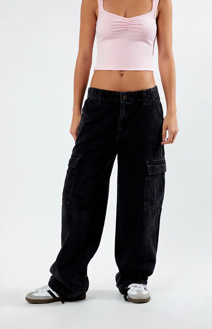 Levi's Women's Black '94 Baggy Cargo Jeans - Size 27W X 30L | PacSun