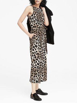 Leopard Print Cropped Wide-Leg Jumpsuit | Banana Republic US