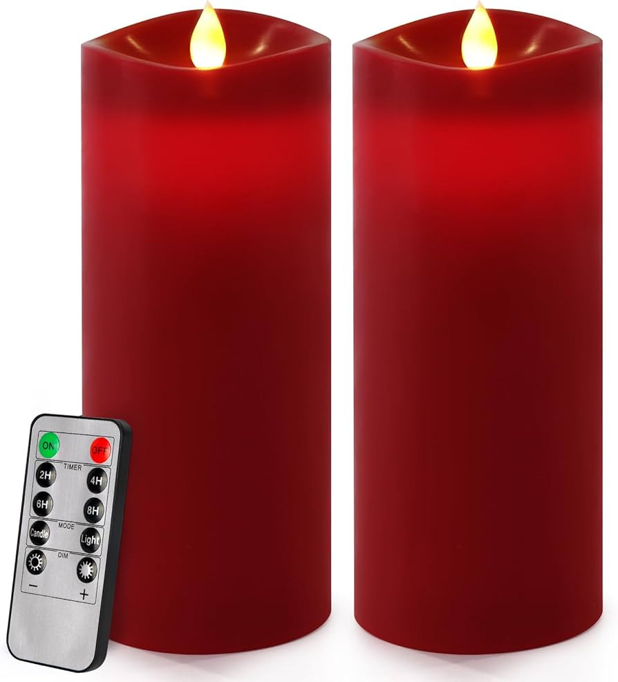7” x 3” Flameless Candles, Flickering Moving Flame LED Candles, Battery Operated Candles with... | Amazon (US)