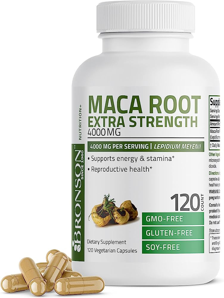 Bronson Maca Root Extra Strength 4000 MG per Serving, Lepidium Meyenii - Non-GMO, 120 Vegetarian ... | Amazon (US)