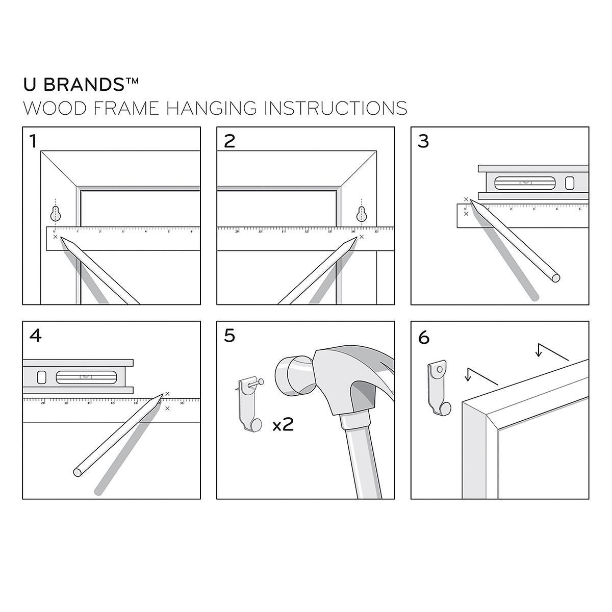 U-Brands White Large Farmhouse Monthly Dry Erase Board | The Container Store