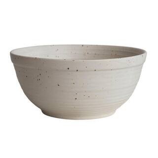 Storied Home 11.5 in. 352 fl. oz. White Reactive Glaze Stoneware Serving Bowl DF7232 - The Home D... | The Home Depot