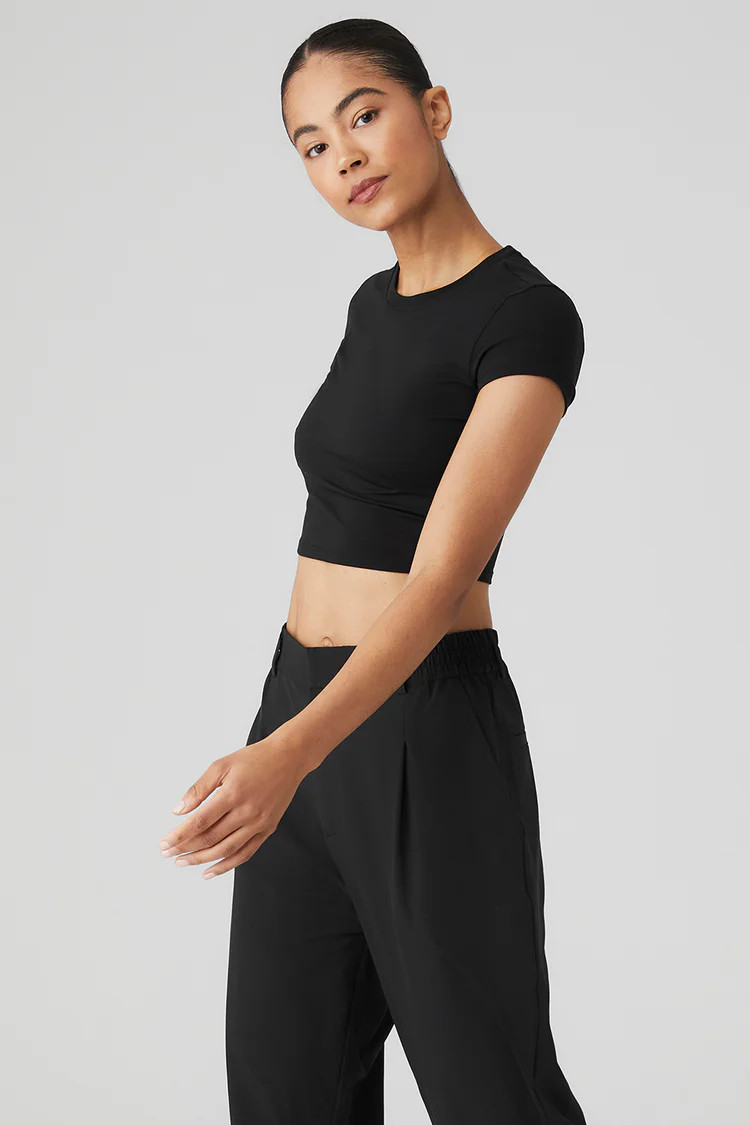 Alosoft Crop Finesse Short Sleeve | Alo Yoga (US)