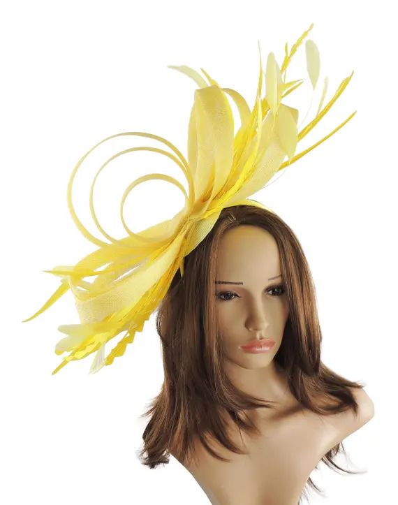 Lemon Yellow Trifle Fascinator Hat for Weddings Occasions and | Etsy | Etsy (US)