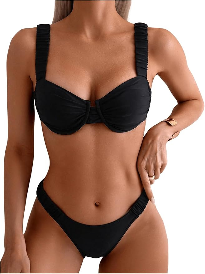 SOLY HUX Bikini Sets for Women Underwire Swimsuit Two Piece Bathing Suits | Amazon (US)