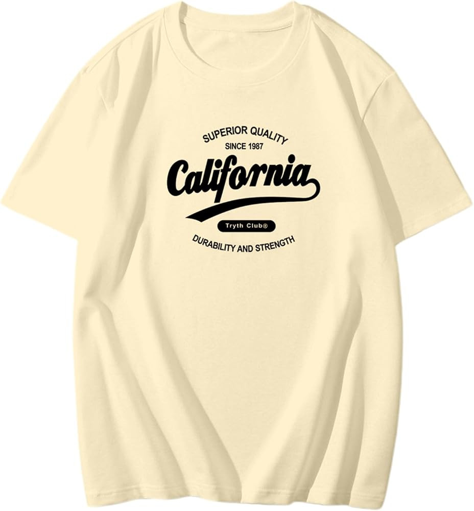 Men's Graphic Print T Shirts Short Sleeve Crewneck Casual Tee Style Summer Comfortable Top | Amazon (US)