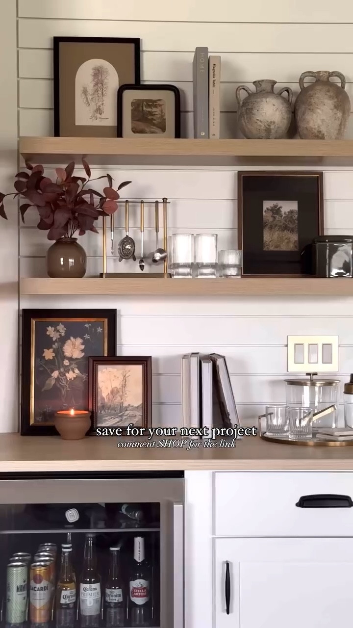 Happy Friday ✨ 🕯️ 

—💬 Comment “SHOP” for links! 🔗 

— 📲 SAVE for your next project

— ☑️ FOLLOW @design.aesthetically for home inspo

 ✨ Elevate that empty corner with an eye-catching corner that has a cozy aesthetic:

🌿 Focal Point Lighting: add strip lights under the floating shelves to create a stunning focal point in this empty corner, adding both style and highlighting the decor.

🌿 Beautiful Shelving: open shelving with carefully curated decor and glassware create visual interest and warmth, while keeping it functional.

🌿 High-Quality serving accessories: Invest in  nice accessories to make this corner more sophisticated and polished. 

These small touches will completely transform your home into a cozy yet elevated space.

.

👉FOLLOW FOR MORE INTERIOR DESIGN TIPS 📐
.
.
.
#HomeDesign #AestheticTips #InteriorInspo #FocalPointLighting #ShelfStyling #LuxuryInteriors #CozyAndChic #ModernLiving #DesignTips #elevatedspaces

#LTKHome