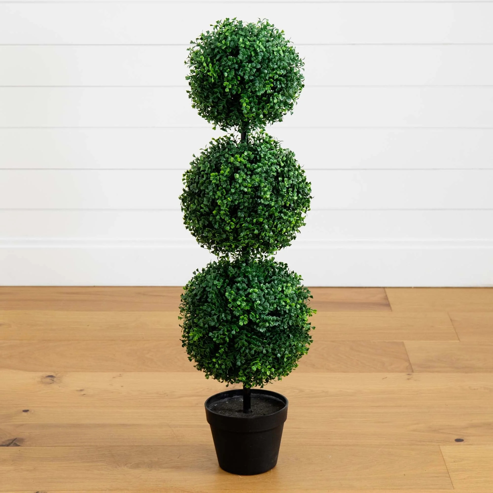 3’ Boxwood Triple Ball Topiary Artificial Tree (Indoor/Outdoor) | Nearly Natural