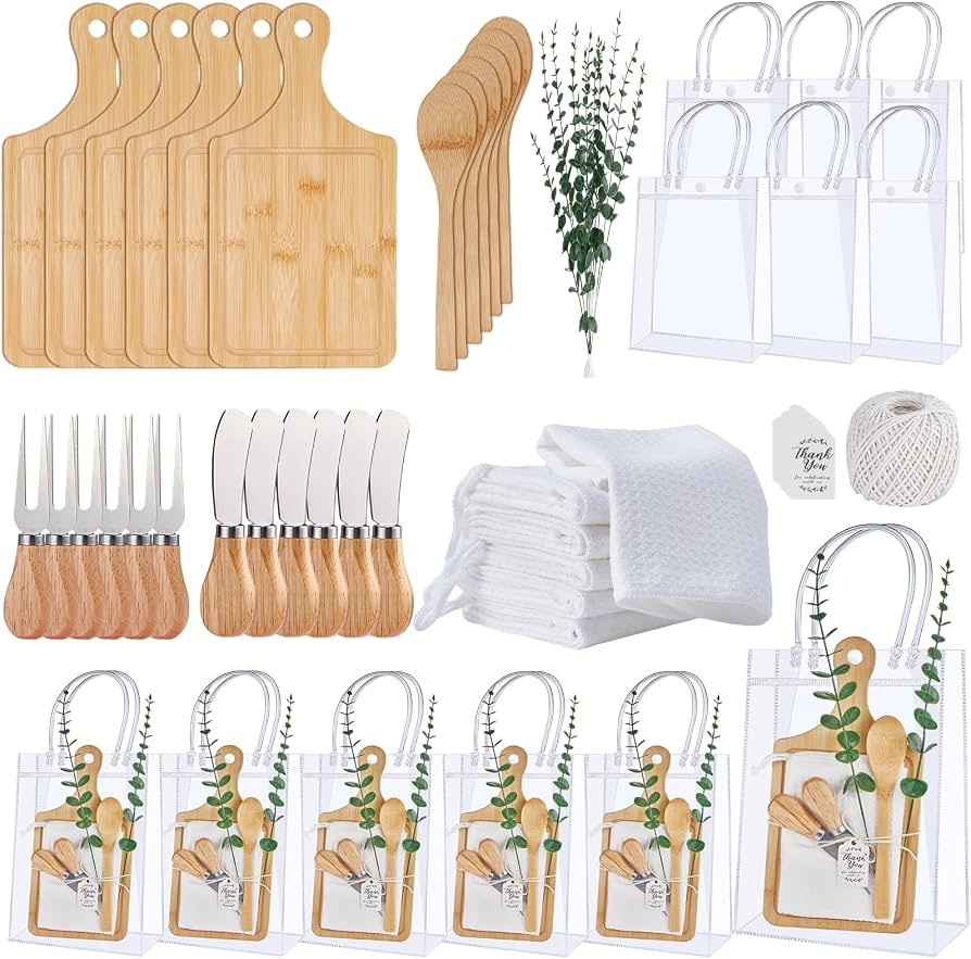 55Pcs Baby Shower Prizes for Game Winners 6 Sets Bamboo Cheese Board Spoon Fork Butter Spreaders ... | Amazon (US)