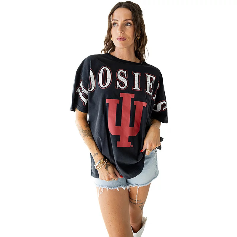 Gameday Social Women's Indiana Hoosiers Southern Split Oversized Band Short Sleeve T-shirt | Academy Sports + Outdoors