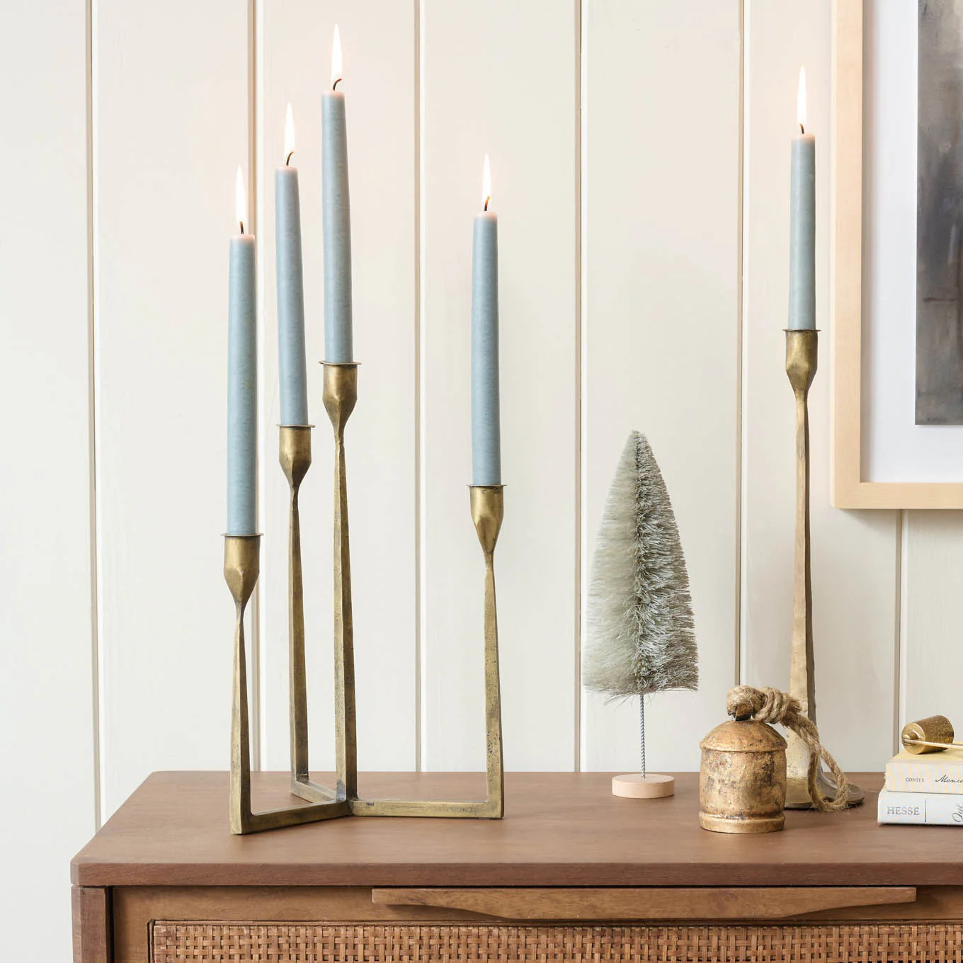 Antique Brass Gatecrest Multi Taper Holder | Magnolia