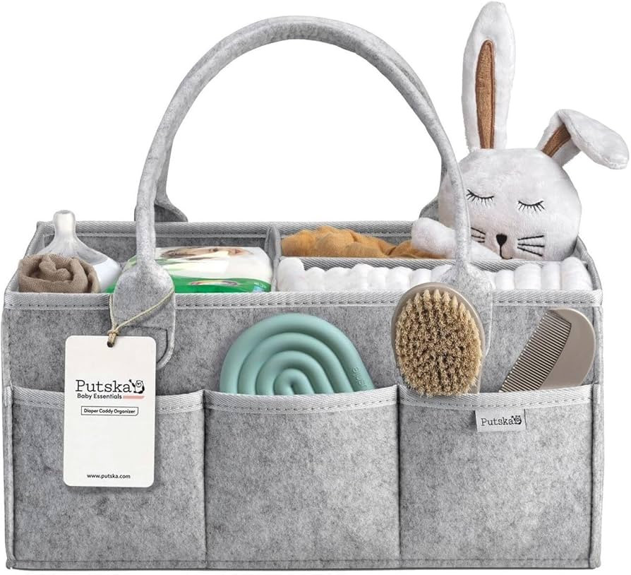 PUTSKA Baby Diaper Caddy Organizer - Nursery Storage Basket for Diaper Station, Baby Basket Showe... | Amazon (US)