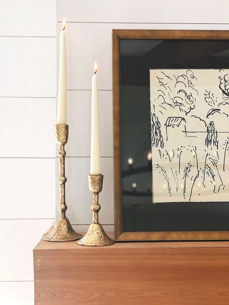 Mantel decor, mantel styling, brass candle sticks, artwork, living room inspo 

#LTKHome #LTKStyleTip #LTKSaleAlert
