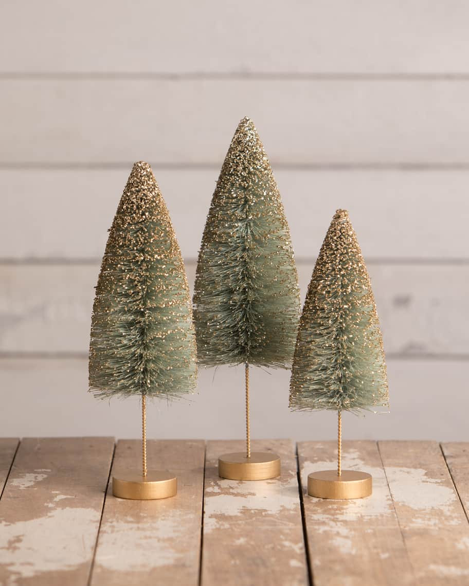 Bethany Lowe One In A Melon Fall Bottle Brush Trees, Set of 3 | Neiman Marcus