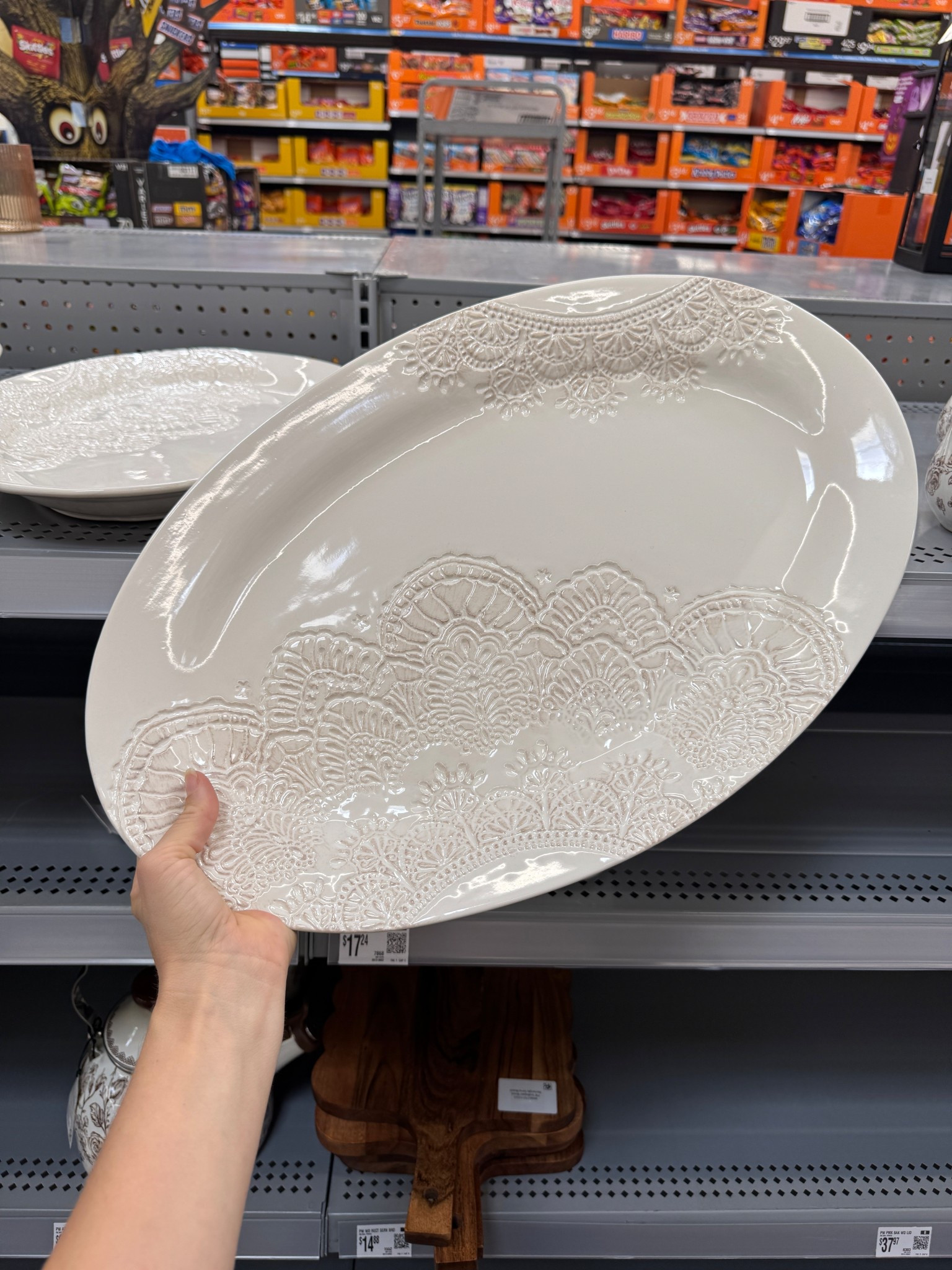 Would be perfect for hosting Thanksgiving or giving as a wedding gift. I finally grabbed the huge solid serving platter from the Pioneer Woman vintage lace collection at Walmart, and it’s just as good as I hoped. The size makes it perfect for hosting—whether it’s a Sunday dinner, a holiday spread, or just corralling snacks for the kids—and the vintage lace detailing gives it that pretty, timeless look. I love pieces like this that feel special but are still affordable and practical for everyday use. It’s sturdy, classic, and one of those serving dishes you’ll find yourself reaching for over and over again. Definitely a must-have if you’re building up your fall hosting essentials or just want something beautiful that works for both family meals and entertaining. 

#LTKHome #LTKFindsUnder50 #LTKFamily