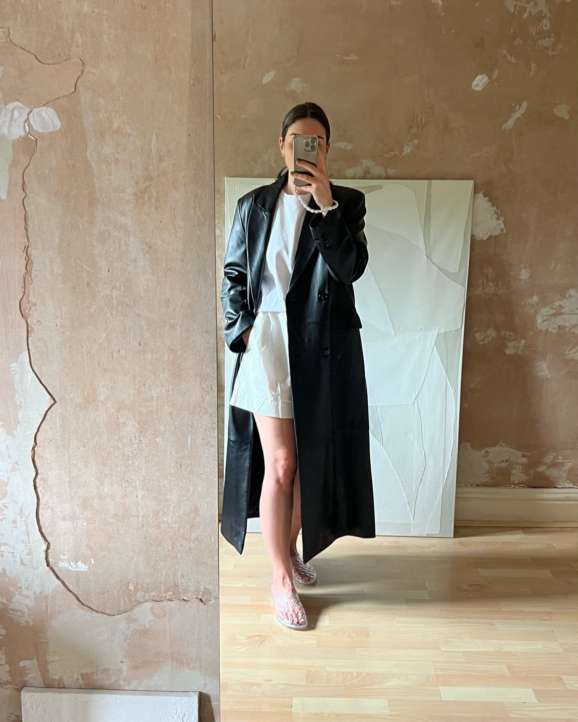 Wearing a long jacket with shorts is one of my new favourite things to do. 

I sized up in the jelly flats, and I am glad I did, I think this style is best with a little more room around your toes. 

#LTKeurope #LTKshoes #LTKstyletip