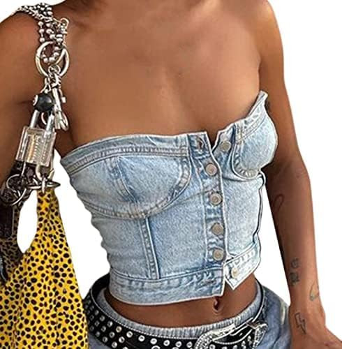 Faretumiya Women Backless Sexy Tube Top Sleeveless Lace Up Bustier Strapless Irregular Off Should... | Amazon (US)