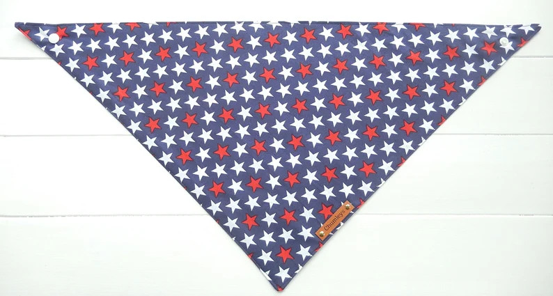 4th of July Dog Bandana - Patriotic Dog Bandana - Tie & Snap Dog Bandana - Red White Blue Dog Ban... | Etsy (US)