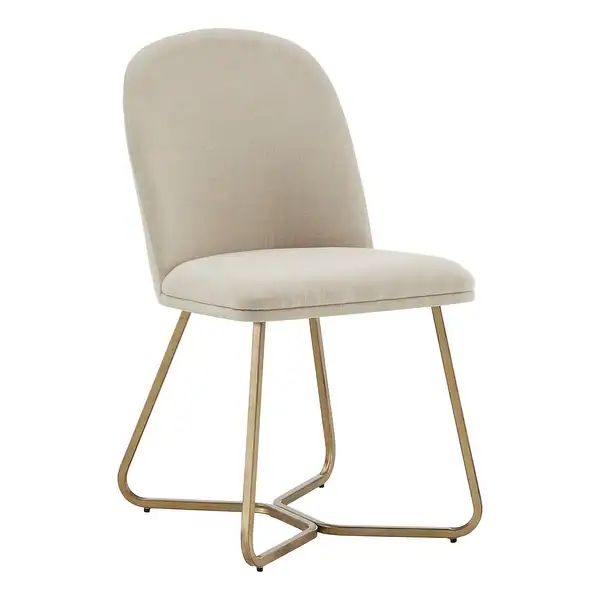 Cheyenne Gold Metal Dining Chair (Set of 2) by iNSPIRE Q Modern - Beige | Bed Bath & Beyond
