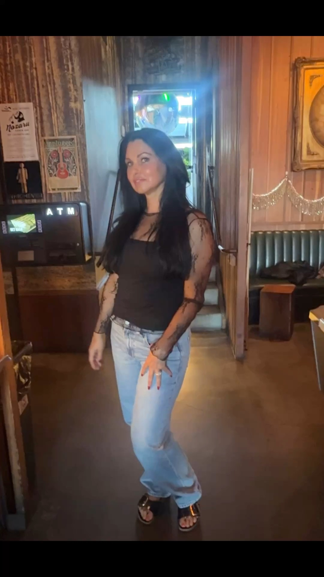 Date night outfit! 🤍

Jeans, black flats, and a black lace top over a black tank top is an easy outfit that throws off a casual vibe. 

#marneystidbits #highrisewidelegdenim #blacktop #birkenstaulks #slides

#LTKdayinmylife #LTKSaleAlert #LTKootd