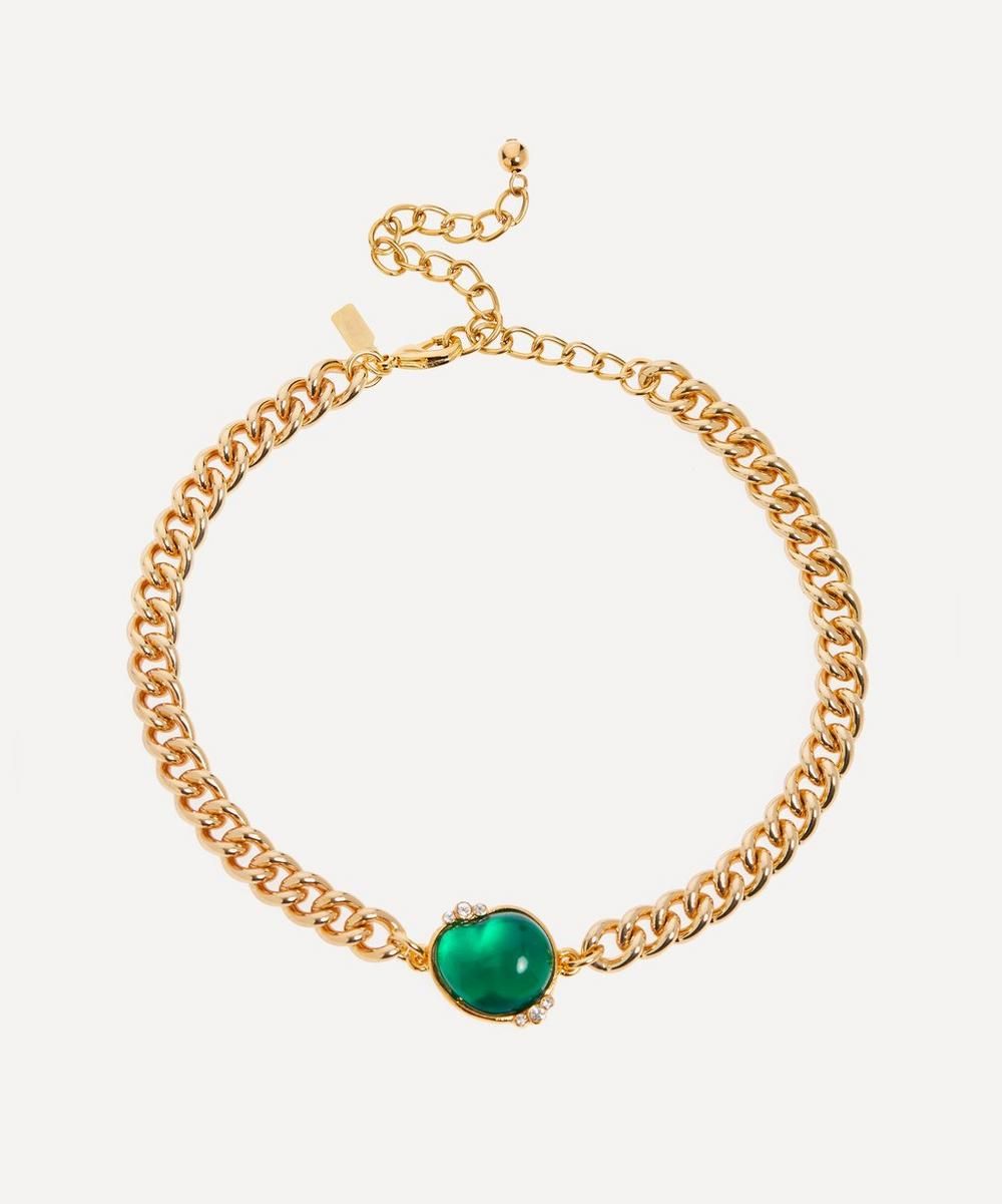 22Ct Gold-Plated Chunky Emerald Choker Necklace | Liberty London (US)