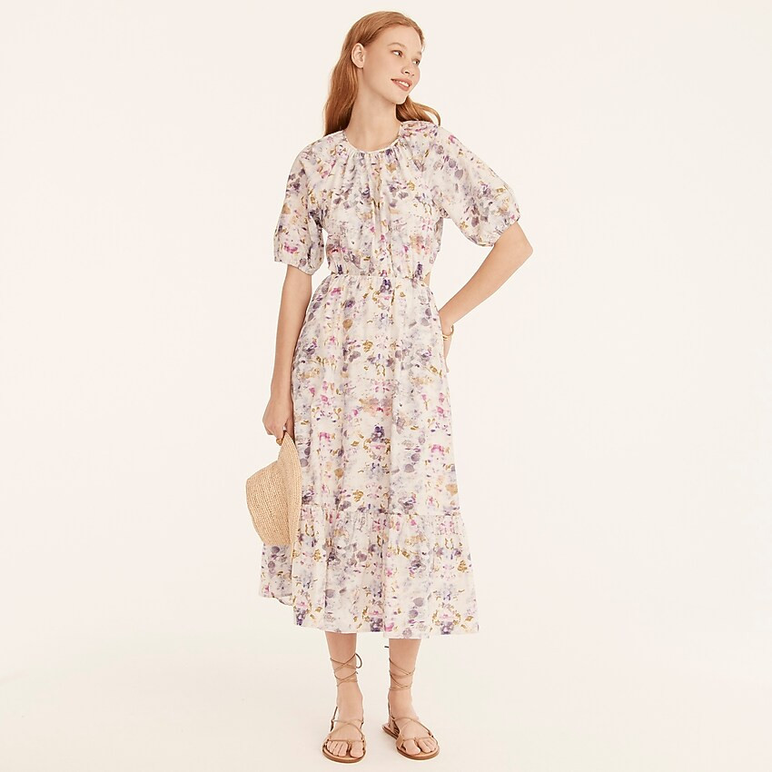 Flora Obscura X J.Crew side cutout dress in kaleidoscope floral | J. Crew US
