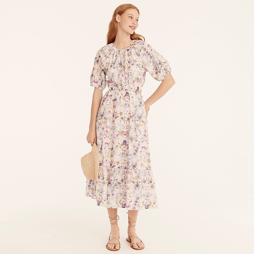 Flora Obscura X J.Crew side cutout dress in kaleidoscope floral | J.Crew US