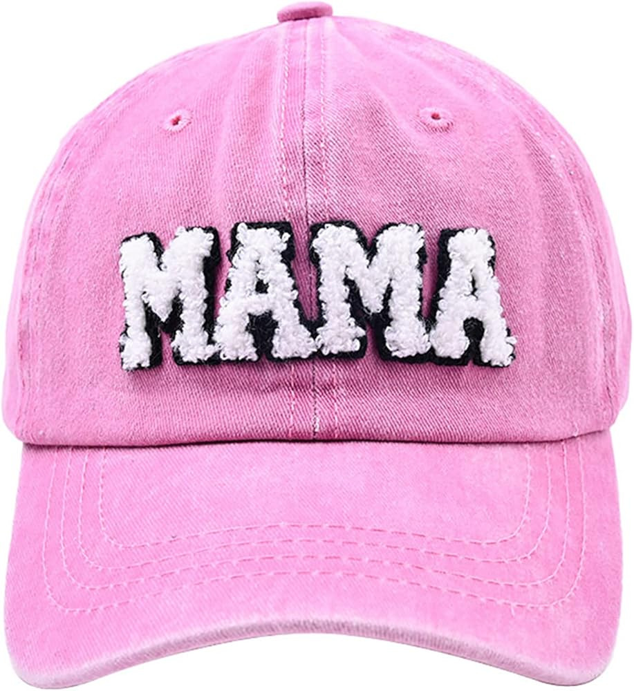 Waldeal Mama Hats for Women, New Mom, Mom to Be - Adjustable Washed Distressed Baseball Cap | Amazon (US)