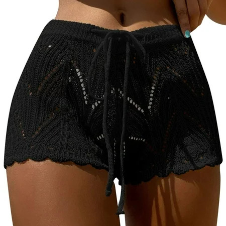 VBARHMQRT Female Womens Beach Cover up Dress Midi Women s Sexy Super Shorts Knitted Blouse Swim Cover up for Women Crochet Beach Cover up Women Colorful | Walmart (US)