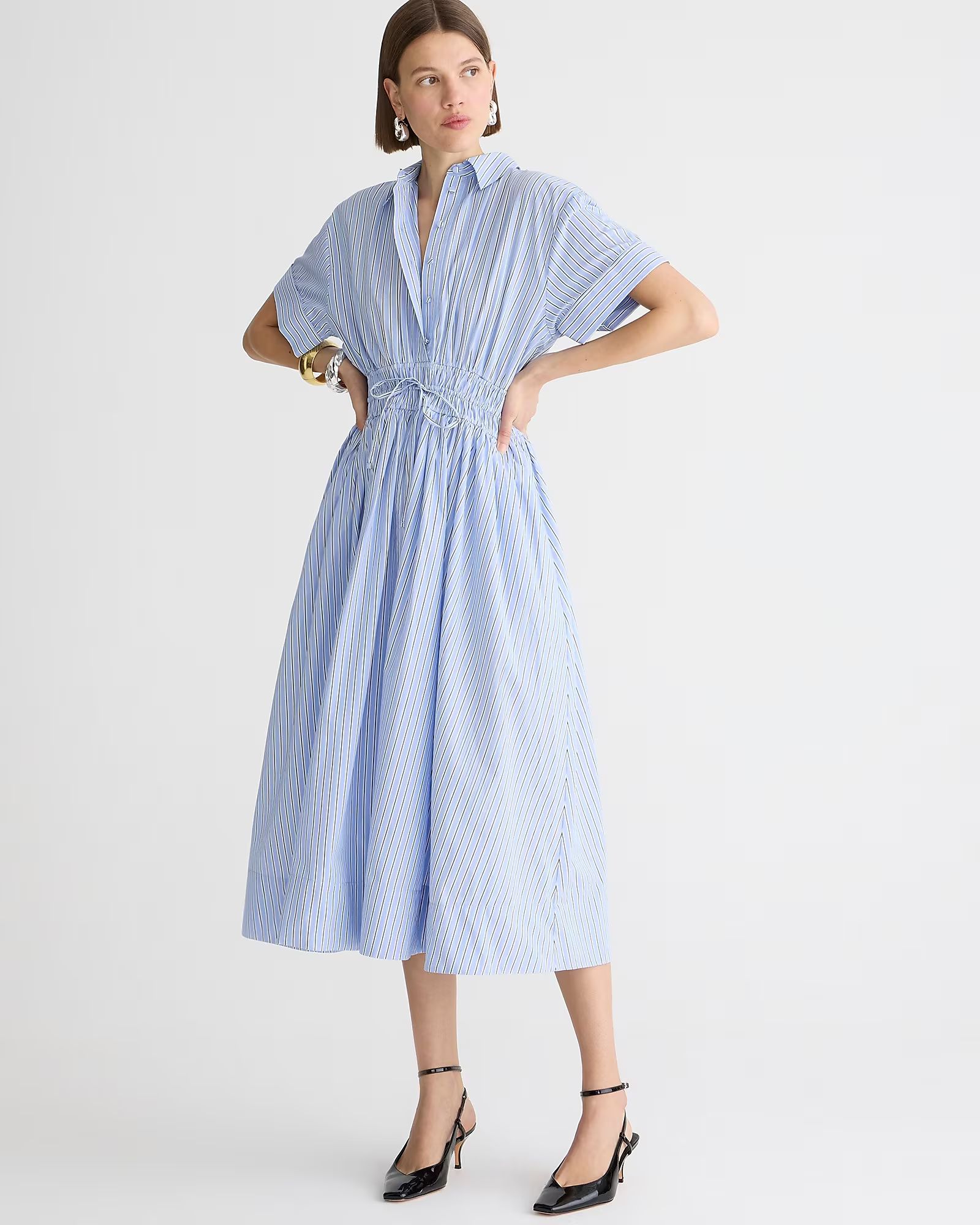top rated4.6(95 REVIEWS)Elena shirtdress in striped cotton poplin$178.00Select Colors$104.50Dress... | J.Crew US