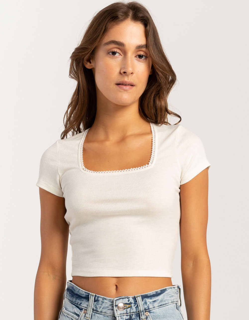 HEART & HIPS Trim Neck Womens Tee | Tillys